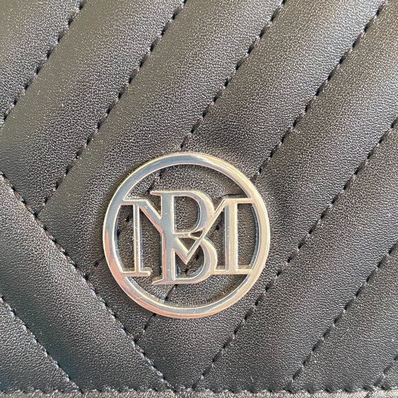 Badgley Mischka Black Vegan Leather Shoulder Bag Purse - Picture 4 of 12